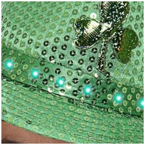 kapelusz swiety patryk cekinowy led zielony smiffys