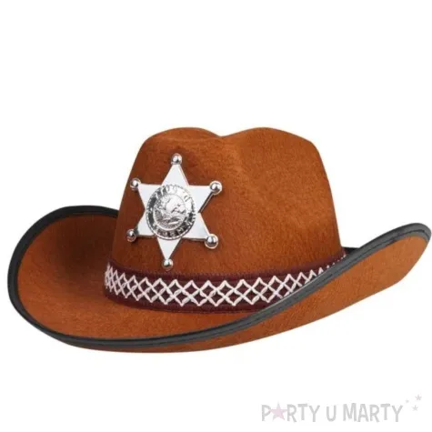 kapelusz szeryf kowboj brazowy party tino