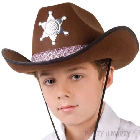 kapelusz szeryf ozdobny brazowy boland