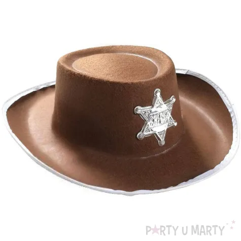 kapelusz szeryf z gwiazda brazowy aster