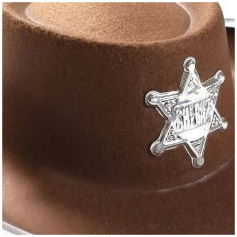 kapelusz szeryf z gwiazda brazowy aster