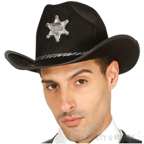 kapelusz szeryf z teksasu czarny guirca