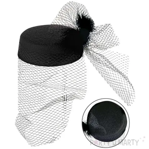 kapelusz toczek z woalka czarny widmann