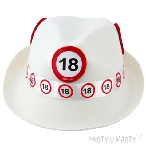 kapelusz urodziny 18 bialy