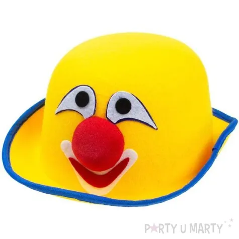 kapelusz wesoly klaun zolty filcowy godan