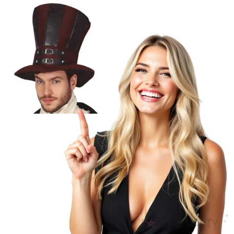 kapelusz wysoki cylinder steampunk brazowy guirca