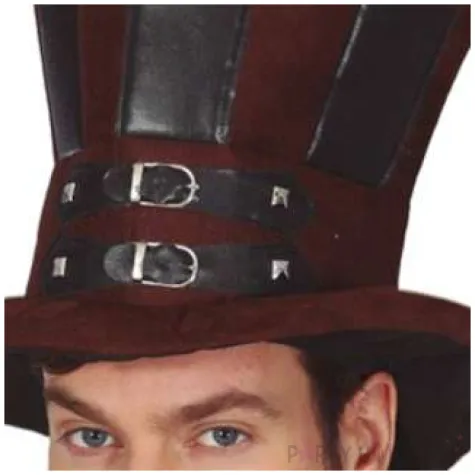 kapelusz wysoki cylinder steampunk brazowy guirca