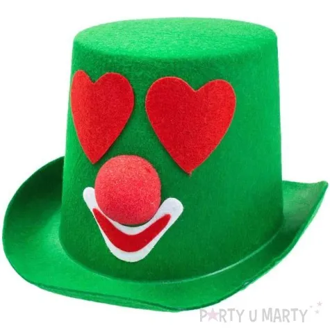 kapelusz zakochany klaun zielony filcowy godan