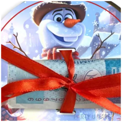 karnet na banknot bombka balwanek olafek 80x95 mm