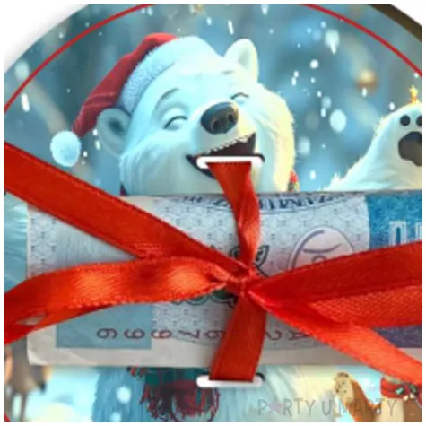 karnet na banknot bombka mis polarny 80x95 mm