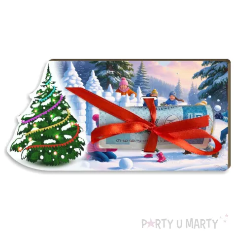 karnet na banknot choinka dzieci 120x60 mm