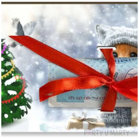 karnet na banknot choinka lisek patrys 120x60 mm