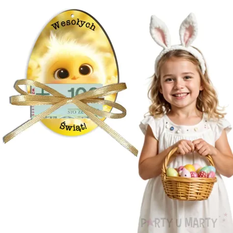 karnet na banknot jajko pisklak wesolych swiat prezent na wielkanoc 12 5 x 8 5 cm