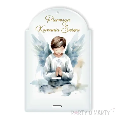 karnet na banknot komunia swieta aniol chlopiec 100x65 mm