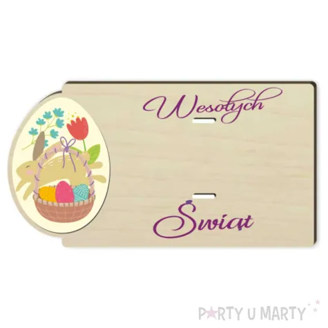 karnet na banknot koszyczek wesolych swiat 125x65 mm