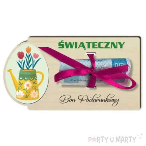 karnet na banknot kwiatki bon podarunkowy 125x65 mm