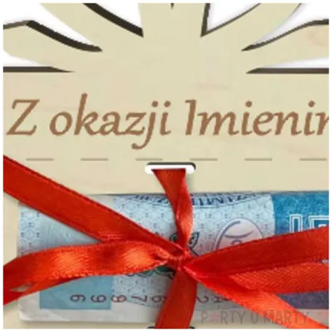 karnet na banknot w okazji imienin 85x100 mm