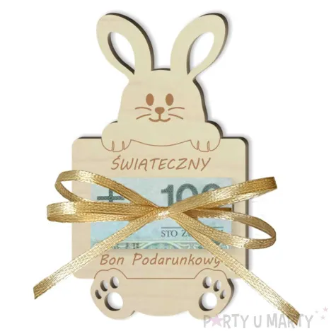 karnet na banknot zajaczek bon podarunkowy 90x150 mm