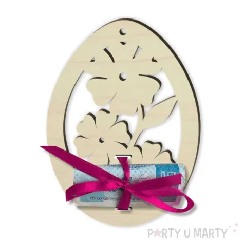 karnet na banknot zawieszka pisanka z kwiatkiem 110x80 mm