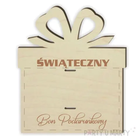 karnet swiateczny bon podarunkowy prezent drewniana 85x100 mm