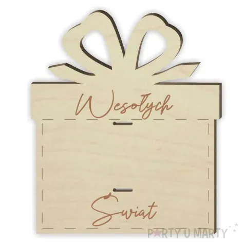 karnet wesolych swiat prezent drewniana 85x100 mm