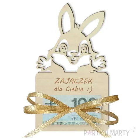 karnet zajaczek dla ciebie drewniana 90x150 mm