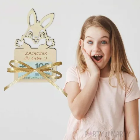 karnet zajaczek dla ciebie drewniana 90x150 mm