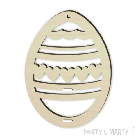 karnet zawieszka pisanka z serduszkiem drewniana 110x80 mm