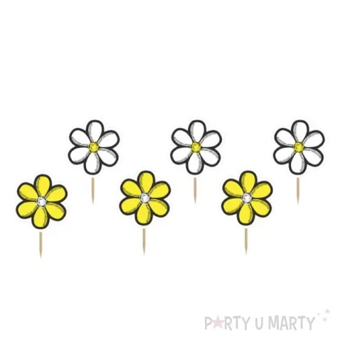 karteczki na piku kwiatek 10cm mix 6 szt