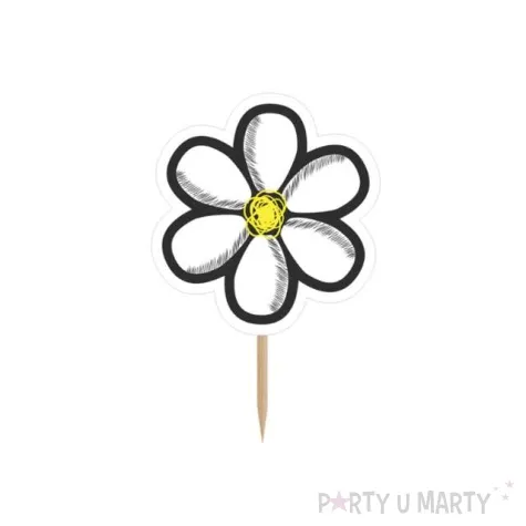 karteczki na piku kwiatek 10cm mix 6 szt