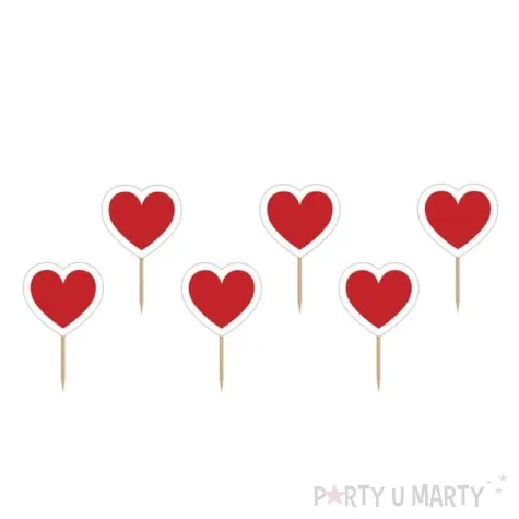 karteczki na piku serduszko 10 cm 6 szt