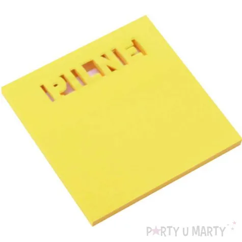 karteczki samoprzylepne z wycieciem pilne zolty d rect 75 x 75 mm 50 kartek