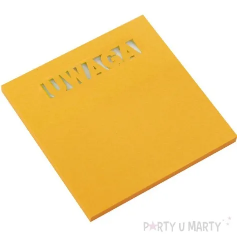 karteczki samoprzylepne z wycieciem uwaga pomaranczowe d rect 75 x 75 mm 50 kartek
