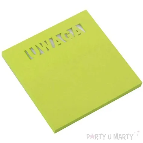 karteczki samoprzylepne z wycieciem uwaga zielony d rect 75 x 75 mm 50 kartek