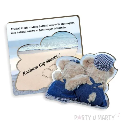 kartka misie i morze wyznanie mi o ci hdf 13 x 13 cm