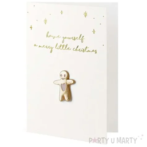 kartka okolicznosciowa ciastek pin biala partydeco 10 5 x 14 8 cm