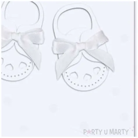 kartka okolicznosciowa garatulacje biale buciki paw 12 5 x 17 6 cm