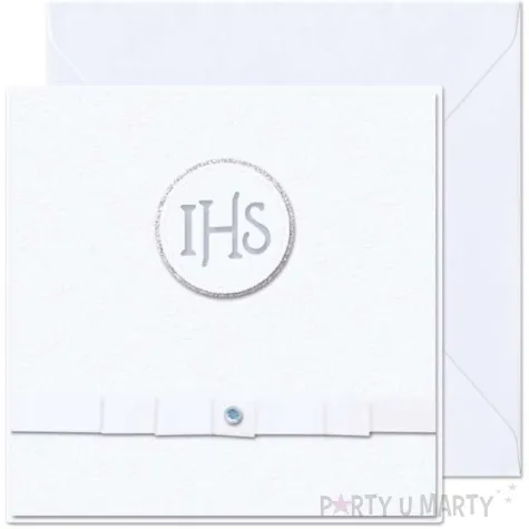 kartka okolicznosciowa ihs okrag biala paw 15 4 x 15 4 cm