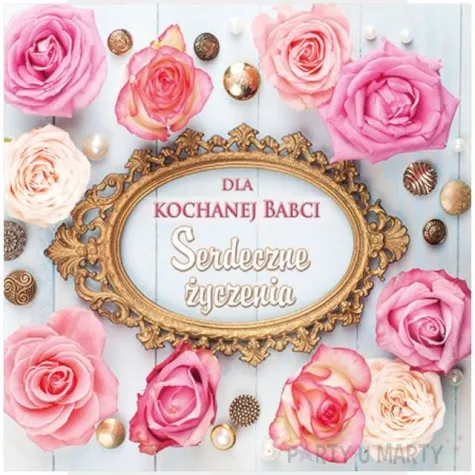 kartka okolicznosciowa laurka dla babci serdeczne zyczenia maki 15 x 15 cm