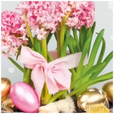 kartka okolicznosciowa laurka wielkanocna koszyk i pisanki z kwiatami swiecka maki 11 7 x 16