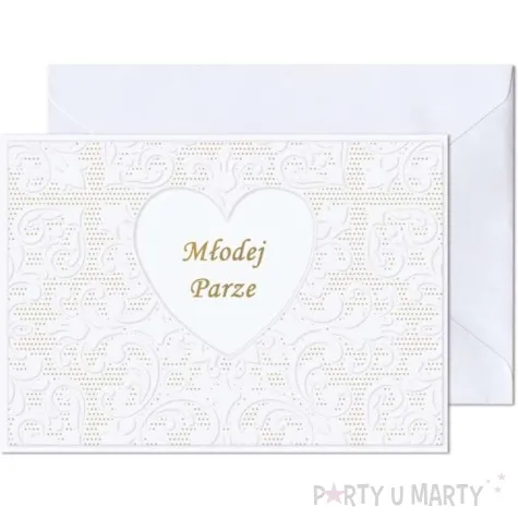 kartka okolicznosciowa mlodej parze azurowe serce paw 17 6 x 12 5 cm