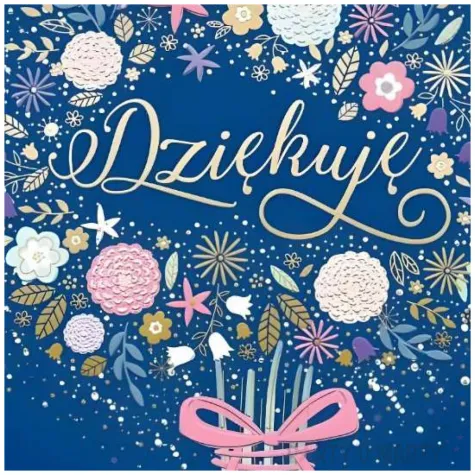 kartka okolicznosciowa podziekowania kwiaty granatowy henry a5
