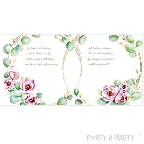 kartka okolicznosciowa slub kwiaty eustomy henry 15 x 15 cm