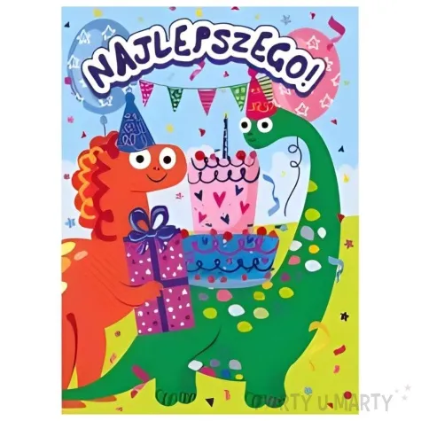 kartka okolicznosciowa urodziny dinozaury henry b6
