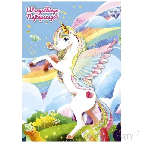 kartka okolicznosciowa urodziny jednorozec henry a5