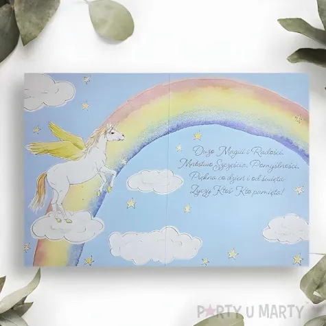 kartka okolicznosciowa urodziny jednorozec i tecza henry b6
