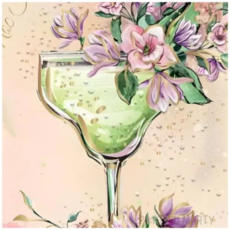 kartka okolicznosciowa urodziny kieliszek i kwiaty henry a5