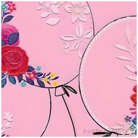 kartka okolicznosciowa urodziny kwiaty i balony rozowy henry 15 x 15 cm