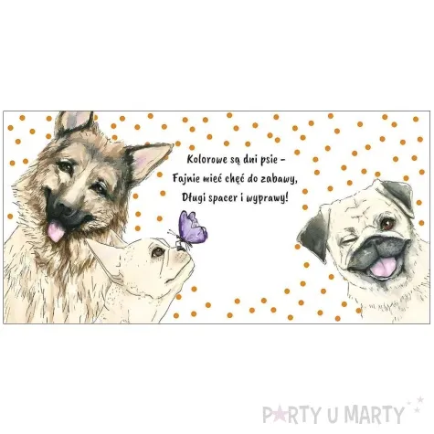 kartka okolicznosciowa urodziny pieski henry 15 x 15 cm
