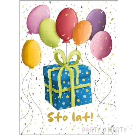 kartka okolicznosciowa urodziny prezent i balony henry b6